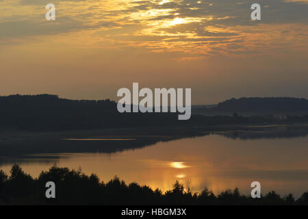 Matin sur le lac Berzdorf Banque D'Images