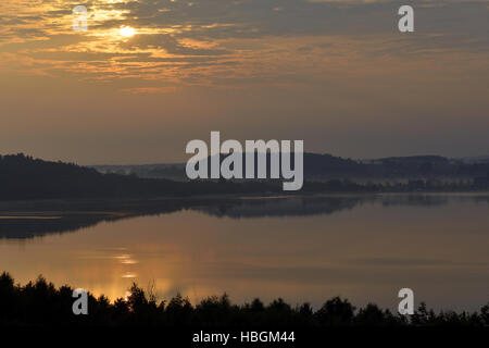 Matin sur le lac Berzdorf Banque D'Images