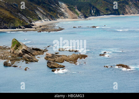 Cap Vidio côte (côte des Asturies, Espagne). Banque D'Images