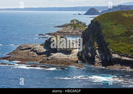 Cap Vidio côte (côte des Asturies, Espagne). Banque D'Images