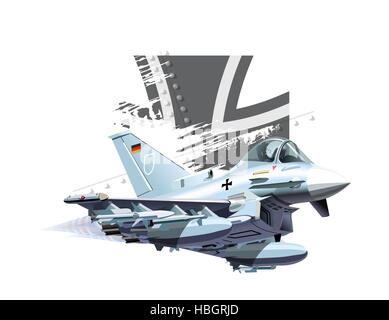 Caricature de l'avion militaire Banque D'Images