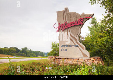 Inscrivez-vous accueille au Minnesota Banque D'Images