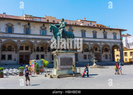 La Piazza della Santissima Annunziata à Florence, Italie Banque D'Images