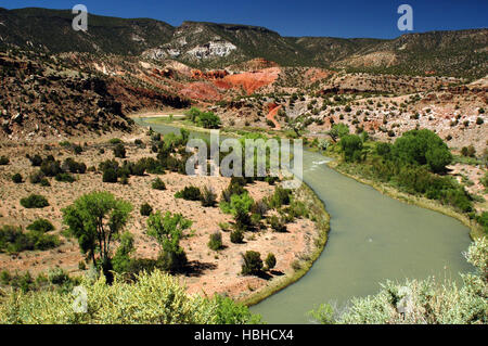 Le printemps le long du Rio Chama près de Abiquiu, New Mexico, USA Banque D'Images