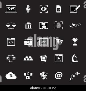 Icônes de la technologie de l'information sur fond noir, stock vector Illustration de Vecteur