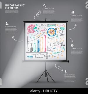 Écran de projection vector illustration infographie conception éléments Illustration de Vecteur