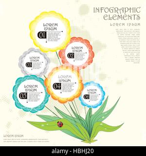 Résumé vecteur moderne option fleurs éléments infographique Illustration de Vecteur