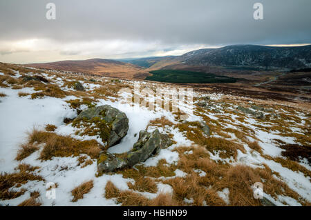 La neige dans les montagnes de Wicklow Banque D'Images