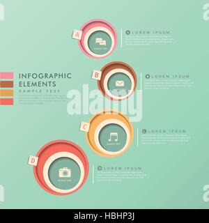 Résumé vecteur moderne Étiquette cercle éléments infographique Illustration de Vecteur