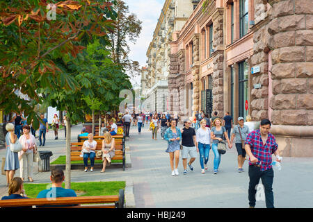 De la rue Khreshchatyk. Kiev, Ukraine Banque D'Images