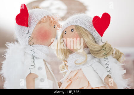 Poupée Textile handmade - un couple d'anges Banque D'Images