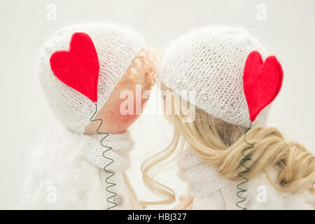 Poupée Textile handmade - un couple d'anges Banque D'Images