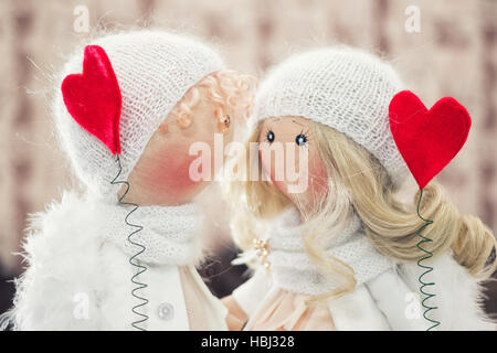 Poupée Textile handmade - un couple d'anges Banque D'Images