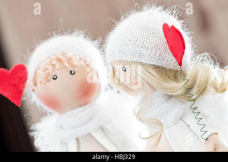 Poupée Textile handmade - un couple d'anges Banque D'Images