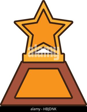 Cartoon star awards gold trophy illustration vectorielle 10 eps en bois Illustration de Vecteur