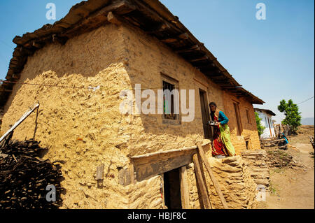 Habitants du village de Tulla Kote dans la région de Talas des, rendu célèbre par Jim Corbett dans son livre The Temple Tigers, Uttarakhand, Inde Banque D'Images