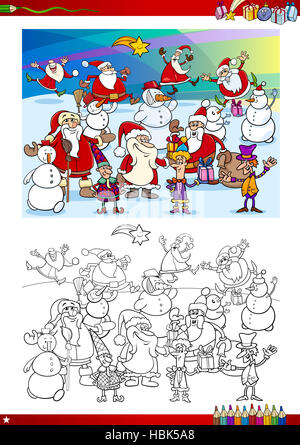 Groupe de noël coloriages Banque D'Images