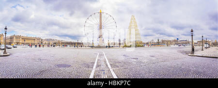 Panorama avec la Place de la Concorde à Paris Banque D'Images