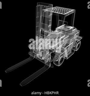 Chariot élévateur transparent isolé Banque D'Images