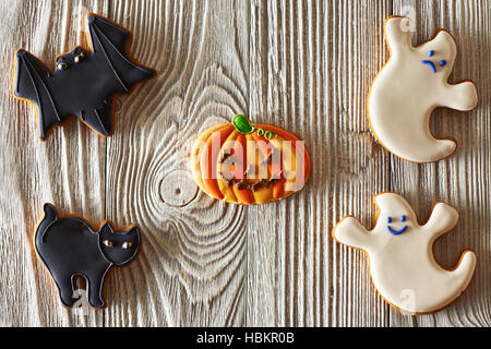 Gingerbread cookies faits maison d'Halloween Banque D'Images