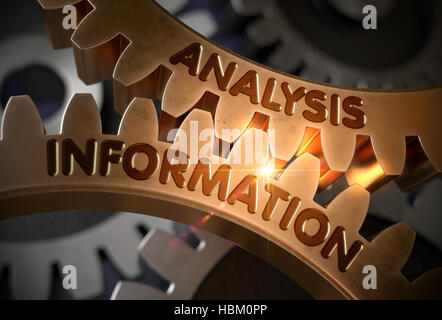 L'information sur l'analyse des vitesses. Cog d'Or 3D Illustration. Banque D'Images