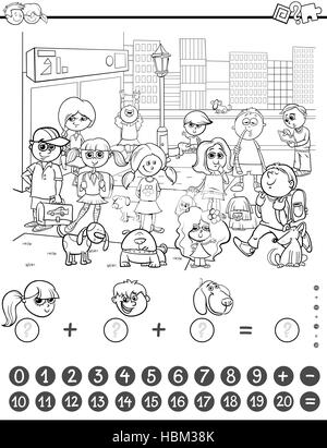 Jeu de mathématiques Coloring Book Banque D'Images