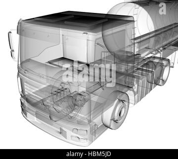 Camion-citerne transparente isolés Banque D'Images