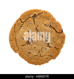 Un double chocolate chip cookie isolé sur un fond blanc. Banque D'Images