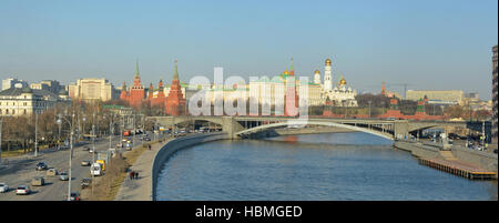Vue sur le Kremlin de Moscou Banque D'Images
