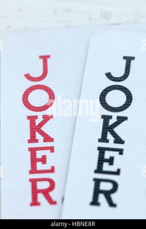 Cartes à jouer avec des jokers Banque D'Images