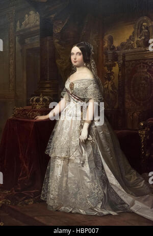 Federico de Madrazo y Kuntz (1815-1894), Portrait (1844) de la Reine Isabel II d'Espagne (1830-1904). Banque D'Images