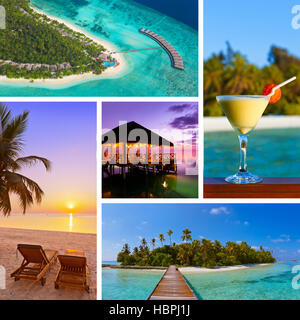 Collage des Maldives beach images (mes photos) Banque D'Images