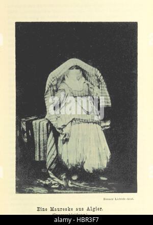 Cette page de Reisen und Forschungen en algérien illustre des explorations géographiques, des villes, des rivières, des montagnes, des paysages, populations locales, flore, faune et sites archéologiques en Algérie. Banque D'Images