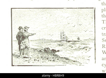 Cette page du « King's Handbook of Boston Harbor » illustre les ports, les navires, les phares, les caractéristiques côtières et la navigation maritime autour du port de Boston. Banque D'Images