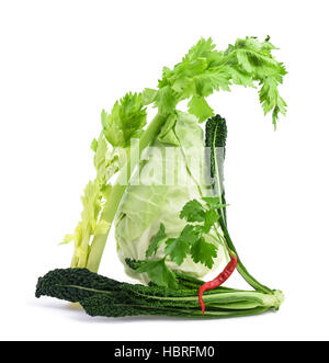 Groupe légumes isolé sur fond blanc Banque D'Images