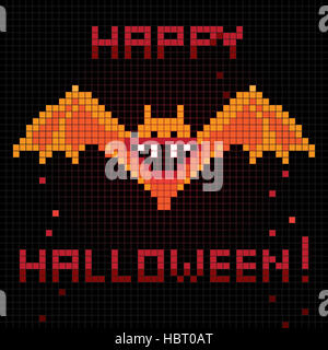 Halloween bat pixel Banque D'Images