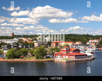 Oskarshamn - port des ferries pour l'île de Gotland. Banque D'Images