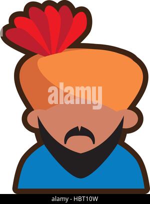 L'homme indien avatar design turban barbu Illustration de Vecteur