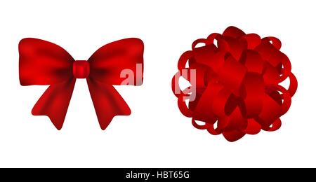 Ensemble d'arcs rouges sur fond blanc Illustration de Vecteur