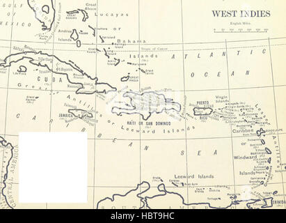 Image de carte de la page 104 des contours de Géographie pour, montrant une illustration de carte géographique reproduite à partir du texte original. Banque D'Images