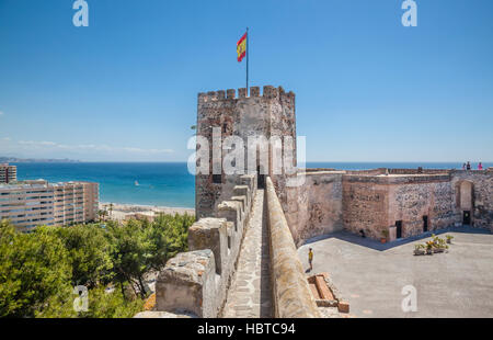 Espagne, Andalousie, province de Malaga, Costa del Sol, Fuengirola, remparts de l'antique château de Sohail Banque D'Images