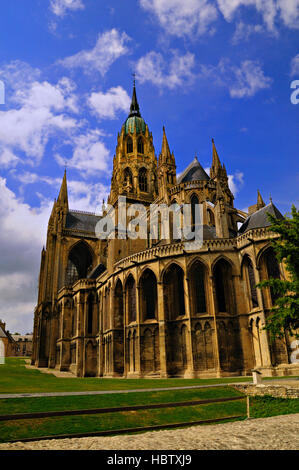 Cathédrale Notre Dame de Bayeux en Normandie, France. Banque D'Images