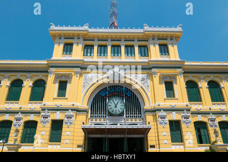 Vue extérieure de la General Post Office à Ho Chi Minh City Saigon Banque D'Images