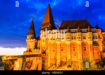 Château Hunyad / Corvin's Castle en Hunedoara, Roumanie. Banque D'Images