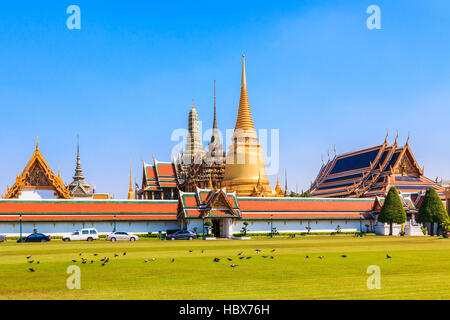 Bangkok, Thaïlande. Wat Phra Kaeo. Le temple le plus sacré de Thaïlande. Banque D'Images