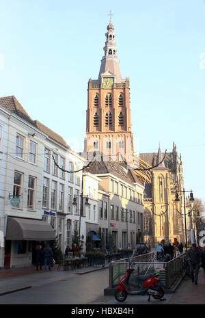 Tour de l'époque médiévale (Sint-Janskathedraal St. La Cathédrale Saint-Jean) dans le centre de Den Bosch, Brabant, Pays-Bas. Gothique Brabant Banque D'Images