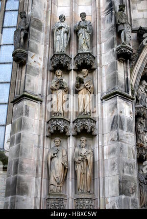 Détails Sint-Janskathedraal médiévale (St. La Cathédrale Saint-Jean) dans le centre-ville de Den Bosch, Brabant, Pays-Bas. Gothique Brabant Banque D'Images