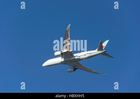 Boeing 787-8 Dreamliner d'Air Canada qui a décollé de l'aéroport de Heathrow, London, Greater London, Angleterre, Royaume-Uni Banque D'Images