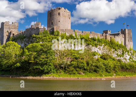 Château de Pembroke, Pembrokeshire, Pays de Galles, Royaume-Uni, Europe. Banque D'Images