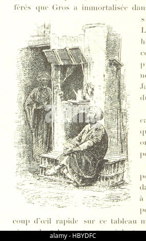 Cette page présente des études bibliques en Egypte et en Palestine, montrant des paysages, des sites historiques, des pratiques religieuses, des populations, architecture, et représentations illustrées de personnes, d'établissements et de contexte culturel. Banque D'Images